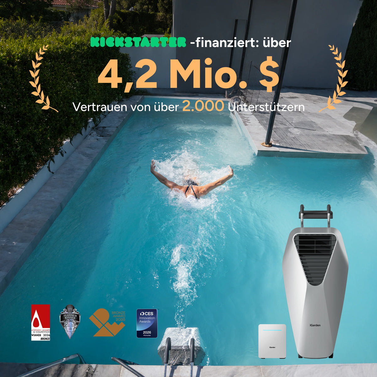 Jet de natation portable iGarden Swim Jet — 1 000 W